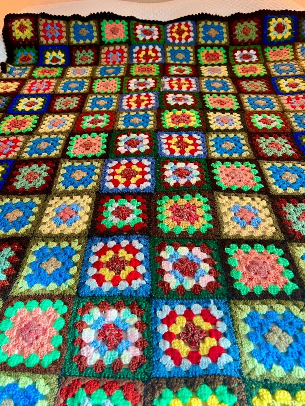 Handmade Vintage Granny Square Afghan 56